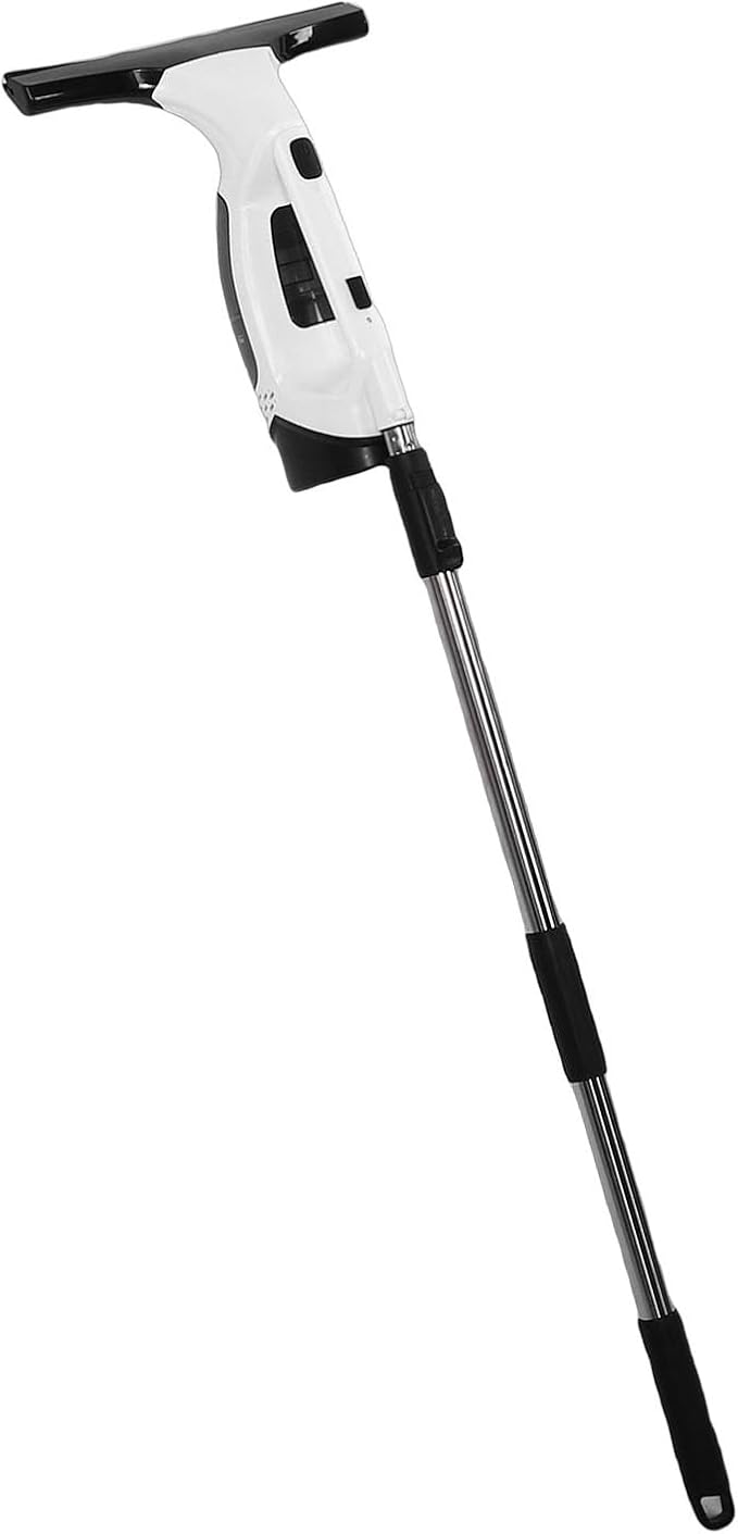 Window Vacuum Squeegee Cordless, Strong Suction Electric Window Cleaner with Water Collection, Window Cleaning Kit with Spray Bottle, Telescopic Pole for Glass Doors, High Window, Tile, Car