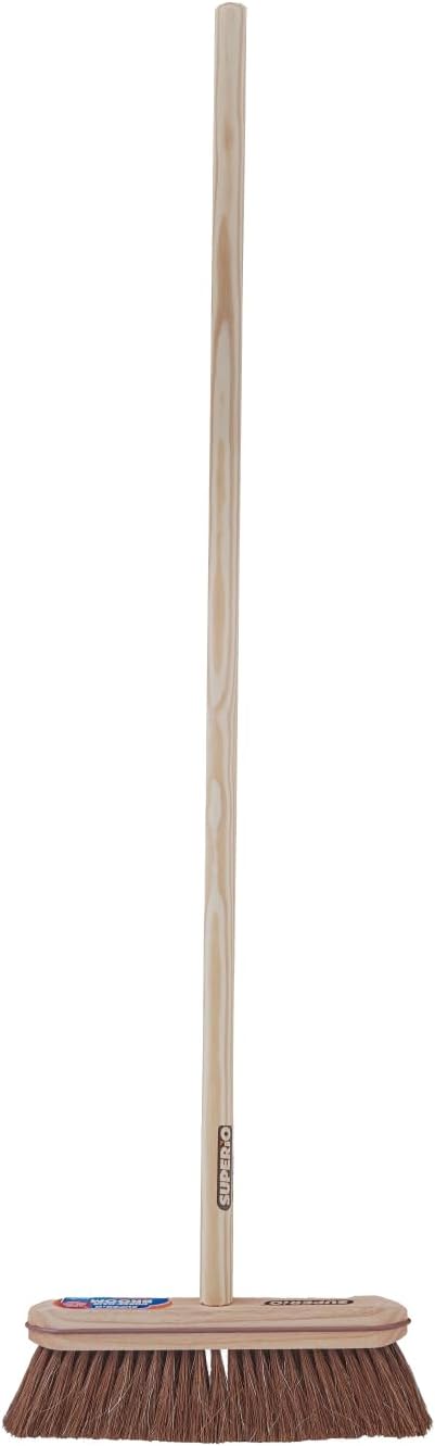 Superio Kitchen and Home Horsehair Broom With Wood Handle, Fine Premium Bristles - Heavy Duty Household Broom Easy Swiping Dust And Wisp Floors And Corners , 12" sweeping head