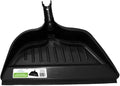 Edward Tools Simple Spaces Heavy Duty Plastic Dust Pan - Snap Attachment to Standard Brooms - Rubber Edge for Easy Sweep of Small Items (Black)