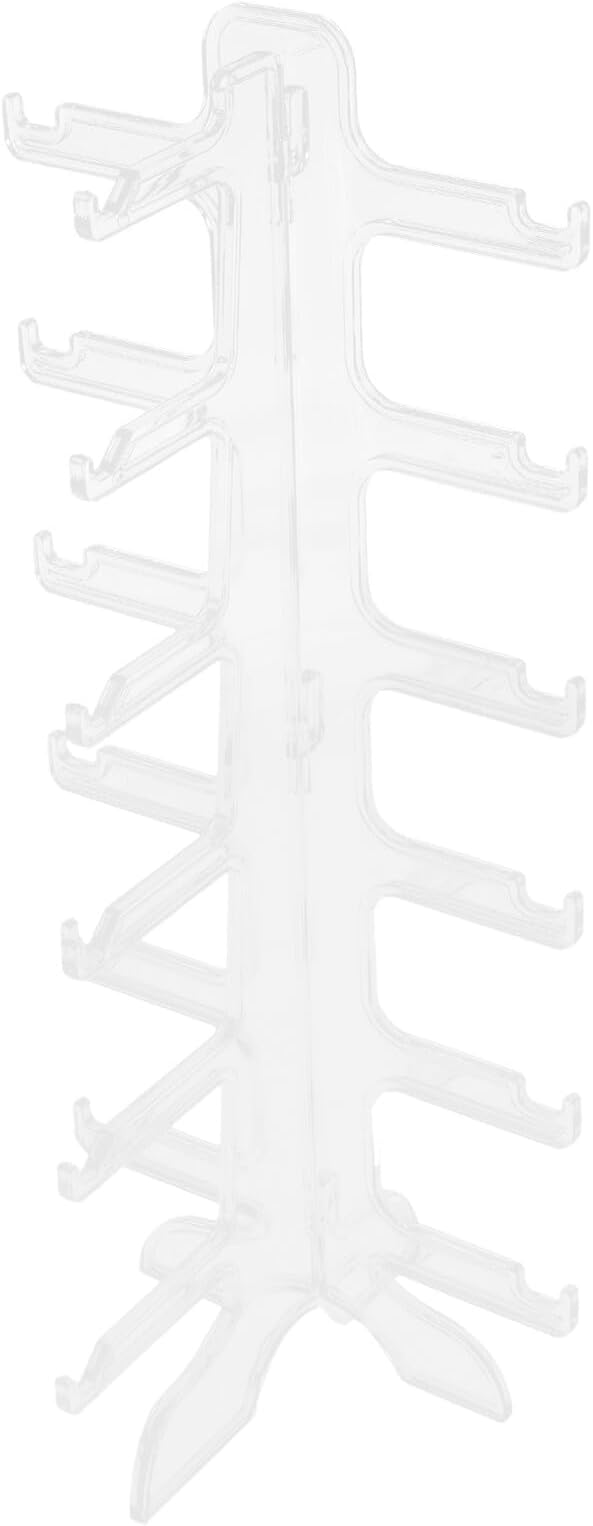 Multi-Tier Sunglasses Display Stand 6-Layer Plastic Eyewear Organizer Glasses Holder for Desk Tabletop Storage and Sunglass Display Rack