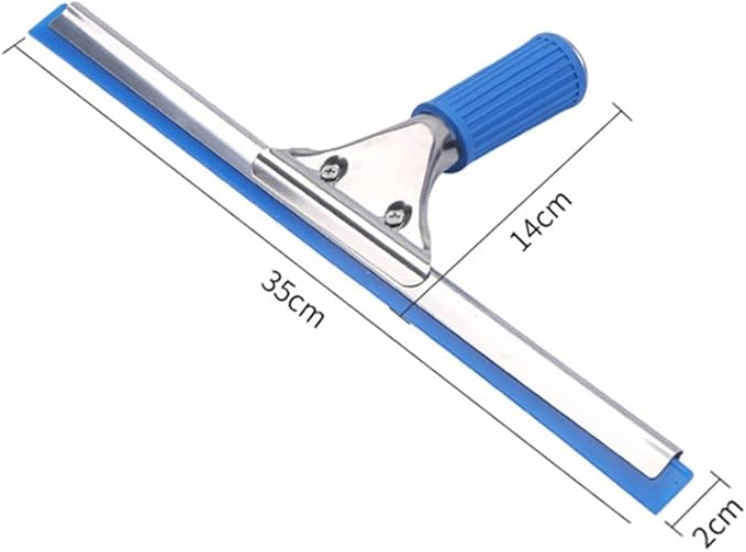 14 inch 35cm Car Windshield Glass Window Squeegee Bathroom Cleaner for Household Mirror Tile Wall Doors Cleaning (14in/35cm, Blue)
