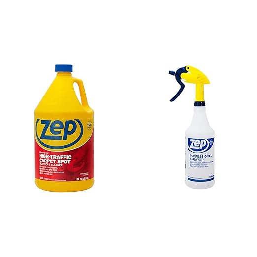 Zep High Traffic Carpet Cleaner 128oz Removes Deep Stains Bundle with 32oz Professional Sprayer Bottle Up to 30 Foot Spray