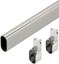 Chrome Oval Closet Rod with End Supports (Chrome, 18" Wide Space)