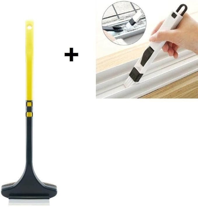 Generic 1 PC Window Cleaning Squeegee Brush Extendable Mesh Screen Cleaner Auto Car Window Duster Detachable Window Scraper for Kitchen, White