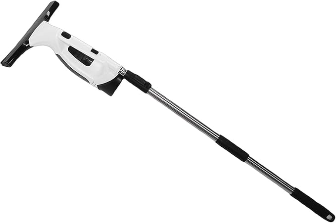 Window Vacuum Squeegee Cordless, Strong Suction Electric Window Cleaner with Water Collection, Window Cleaning Kit with Spray Bottle, Telescopic Pole for Glass Doors, High Window, Tile, Car