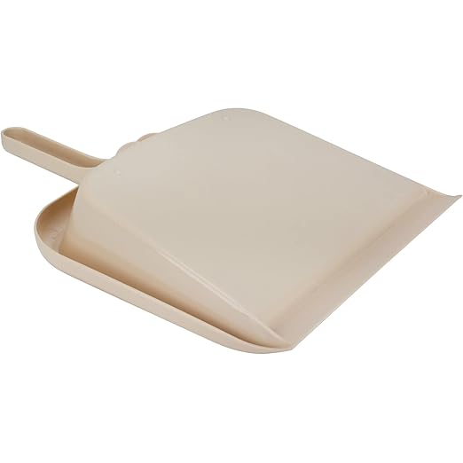 SPARTA Large Handheld Dustpan with Hanging Hole, Heavy-Duty Plastic Dustpan with Wide Lip for Countertops and Surfaces, Plastic, 10 Inches, Tan, (Pack of 12)