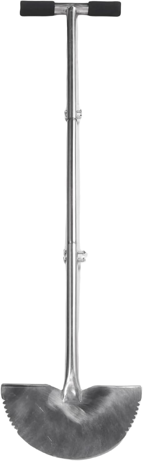 Half Moon Lawn Edger Half Moon Hand Edger Manual Lawn Edger Stainless Steel Serrated Cutter 96.5cm Non Slip Handle with Footplate for Grass Turf Clay Gravel Edging