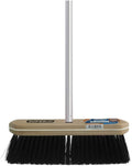 Superio Kitchen Broom Premium Black Tampico Bristles, with Grey Metal Handle, Heavy Duty Household Broom - Easy Swiping Dust and Wisp, Home, Kitchen Bedroom, Lobby, Floors and Corners