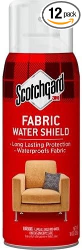 Scotchgard Fabric Water Shield, 120 Ounces (Twelve, 10 Oz Cans), Repels Water, Ideal for Couches, Pillows, Furniture, Shoes and More, Long Lasting Protection
