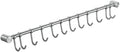 Premium Stainless Steel Kitchen Tool Utensil Organizer Bar Rack with Movable Hooks for Pan Pot Spoon Towel (Traditional, 12 Hooks)