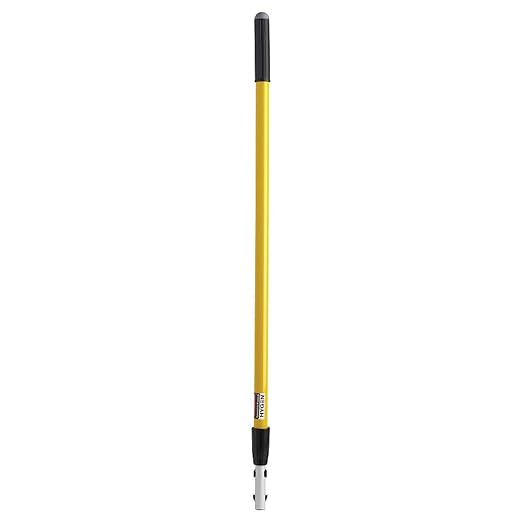 Rubbermaid Commercial Products HYGEN Quick-Connect Adjustable Extension Handle/Pole, Lightweight Cleaning Tool for Floors/Walls/Ceilings/Windows for Janitorial/Residential/Commercial/Business, Yellow