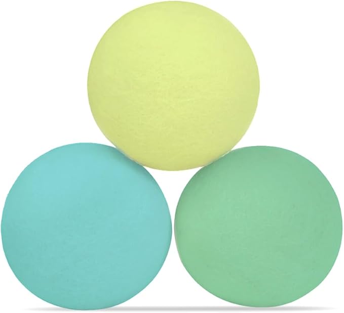 melii Reusable New Zealand Wool Dryer Balls 3-Pack - Reduces Drying Time, Static & Wrinkles - Mint, Lime, Blue