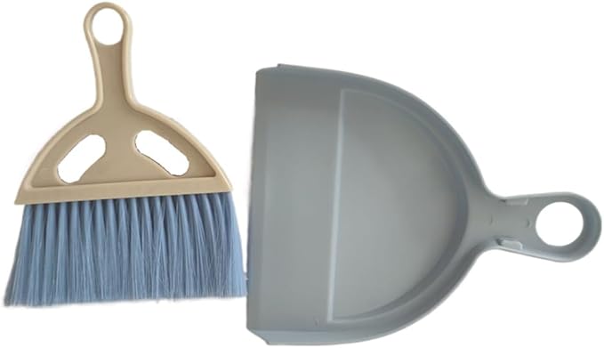 3 Pack Mini Broom and Dustpan Set with Handle, Hangable Small Hand Dustpan and Brush Cleaning Tool Set for Table Desk Keyboard Countertop Cars Sofa