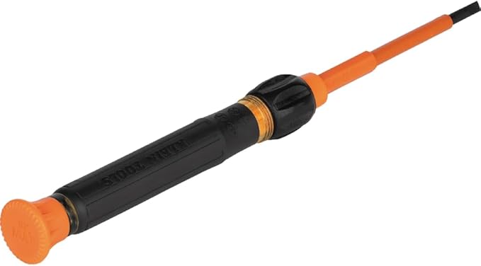 Klein Tools 32581INS Precision Screwdriver, 2-in-1 Insulated Screwdriver with No. 0 Phillips and 1/8-Inch Slotted Bits