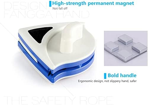 Magnetic Window Cleaner Tool Glass Wiper, Double Sided Window Cleaner Windows Cleaning Brush for High-Rise Household Cleaning Windows Thickness 0.1''-0.4'' (5-7mm)