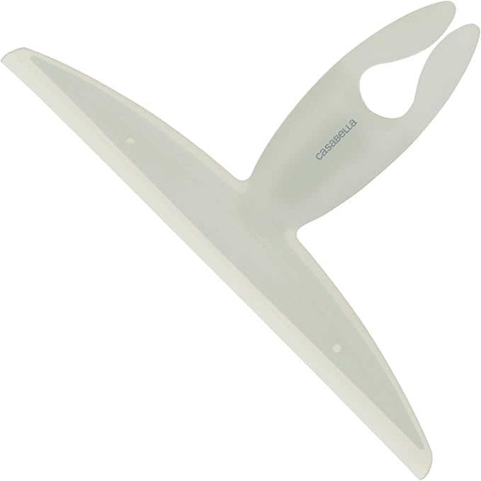 Casabella, White 44037 Clip on Silicone Squeegee, 10-1/8" x 1-1/4" x 6-3/4" h