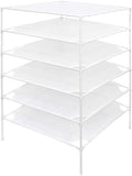 6 Layer Sweater Drying Rack Mesh Foldable,Stackable,White