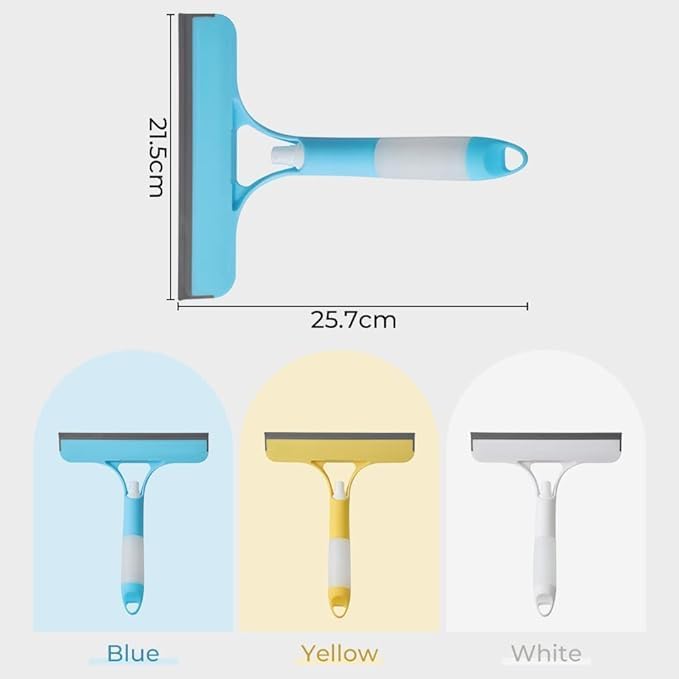 3 in 1 Window Cleaning Tool for Car Indoor Outdoor High Windows, Spray Window Squeegee Cleaner Tool with Spray Bottle,Window Wiper Silicone Cleaner Brush Scraper,for Car, Home, Kitchen (White)