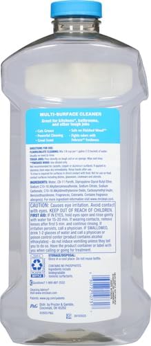 Mr. Clean All Purpose Cleaner, Floor Cleaner for Mopping Home, Bathroom, & Kitchen, Cleaning Liquid for Mop & Bucket, Cleaning Supplies, Dilutable, Meadows & Rain, 41oz (Pack of 4)