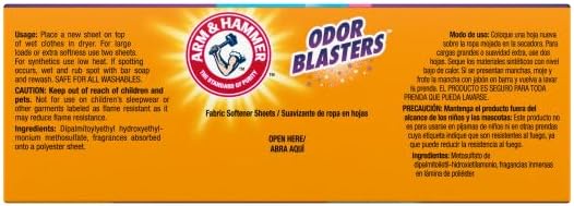 Arm & Hammer Odor Blaster Dryer Sheets, Fresh Burst, 120 Count