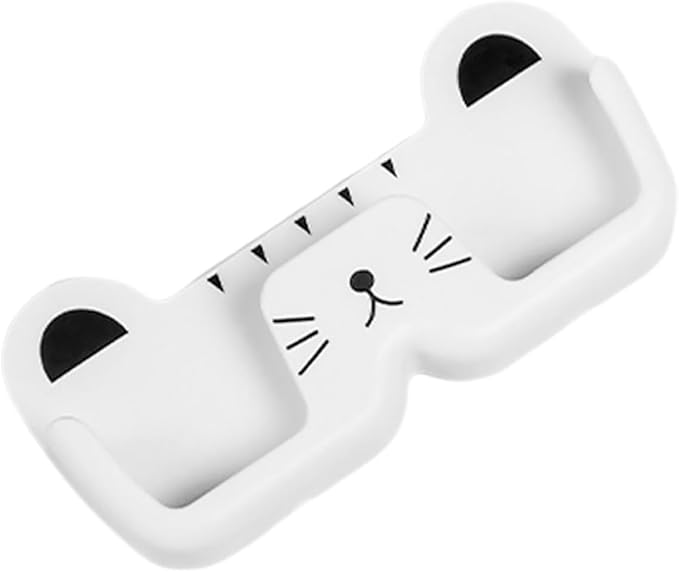 NUOBESTY Wall-Mounted Cat-Shaped Sunglass Organizer, Plastic Eyewear Storage Holder for Household Glasses, Portable White Glasses Case for Entryway and Bedroom Use,