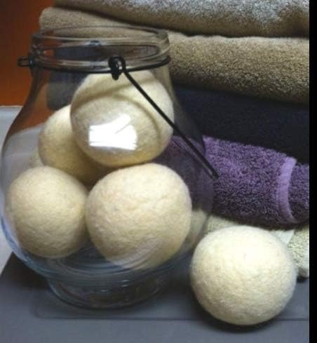 6 Eco-Friendly Wool Dryer Balls -Set of Six 100% Handmade, Natural and Unscented