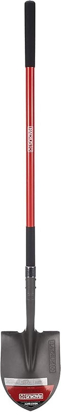 Radius Garden 58-in Long Handle Round Point Digging Shovel, Steel Shovel Head with Fiberglass Shaft