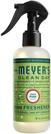 Mrs. MEYER'S Clean Day Iowa Pine Scent Variety Pack, Hand Soap 12.5 OZ, Dish Soap 16 OZ, Multi-Surface Cleaner 16 OZ, Room Freshener 8 OZ, Liquid Hand Soap Refill 33 OZ, 1 CT