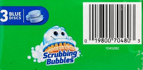 Scrubbing Bubbles Continuous Clean Toilet Drop-Ins, Automatic Blue Toilet Bowl Cleaner, Septic-Safe Tank Tablets Remove Hard Water Minerals & Limescale, Stain & Smell Protection, 3 Count (Pack of 2)