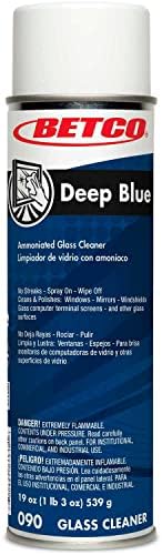 Betco Deep Blue Glass & Surface Cleaner - 12/CS, 19 oz. Aerosol Can - Characteristic, White -0902300