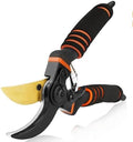 Garden Shears, Pruning Clippers, Professional Straight Blade Hand Shears Heavy Duty, Hedge Shears, 8" Hand Clippers with Rubberized Handles, Plant Trimming Scissors for Gardening, Shrub