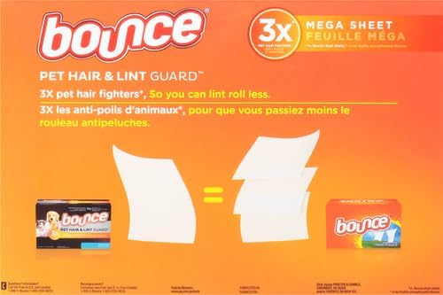 Bounce Fabric Softener Sheets, Fresh Scent, 180 Count | Pet Hair and Lint Guard | Pack of 2 | 3X Pet Hair Fighters