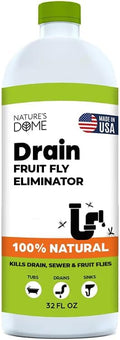 Nature’s Dome Drain Fly Killer Gel | Kills & Prevents Drain Flies & Fruit Flies | Natural Plant-Based Fly Killer Treatment Indoor for Sinks & Pipes | Safe for Septic Systems | 32 Oz