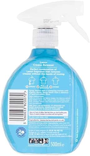 Lenor Crease Releaser Spray Removes Creases in Fabric. Spring Awakening Scent, Package of Three, 3 x 500ml