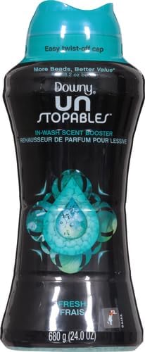 Downy Unstopables In Wash Scent Booster Beads, Fresh Scent, 24 oz, Laundry Beads for odor Protection, Downy Scent Booster Beads, Laundry Scent Boosters (Pack of 2)