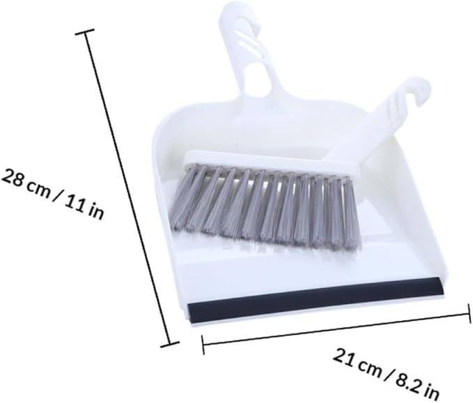 NOLITOY Mini Broom and Dustpan Set 2 Packs White Desktop Cleaning Supplies Table Sweeping Tools for Kitchen Home Office Tea Table Cleanup
