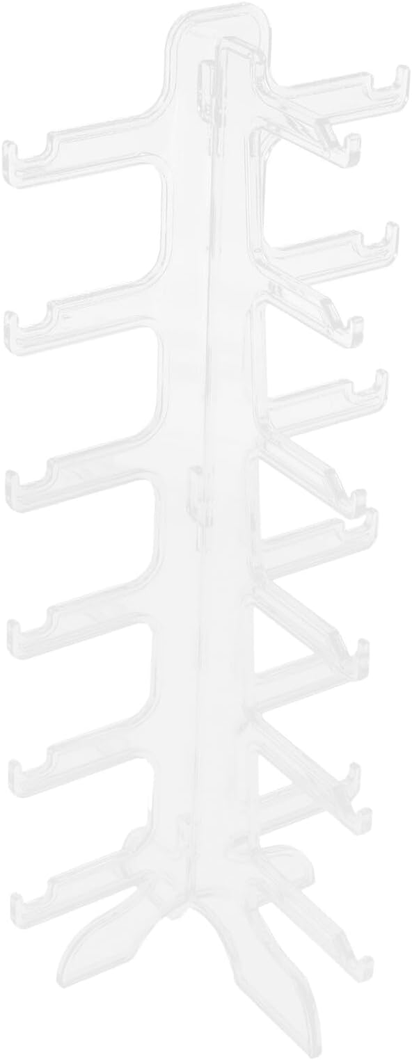 KICHOUSE 6-Tier Plastic Sunglasses Organizer Eyewear Stand Display Rack with Base for Desktop Countertop Storage and Multi-Layer Glasses Display Holder