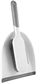Beaupretty 2-pcs Mini Broom and Dustpan Set, White Grey Handheld Cleaning Brush Tools for Home Dust Removal, Bed and Desk Accessory for Indoor Sweeping