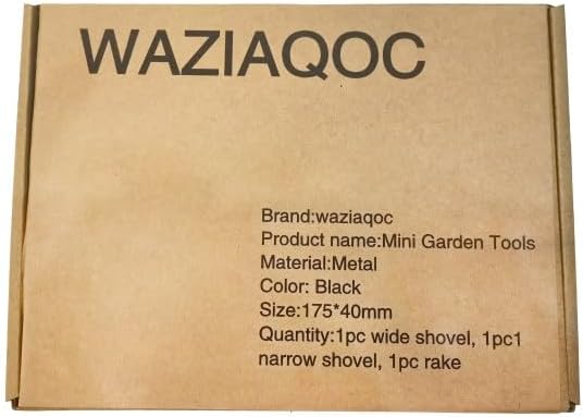 Waziaqoc 3Pcs Mini Garden Tools, Small Indoor Gardening Tools Includes Hand Shovel, Transplant Spade, Hand Rake with Wood Non Slip Handle for Plant Succulent, Flower, Vegetables