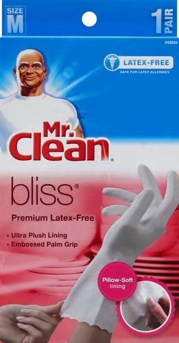Mr. Clean Bliss Premium 1-Pair Latex-Free Gloves, Medium, White