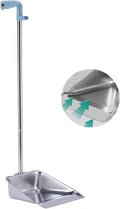 YONILL Dust Pans with Long Handle - Metal Upright Dustpan Heavy Duty, 35" Long Handled Stand Up Dustpans for Lobby, Garage, Home and Yard (Dustpan only)