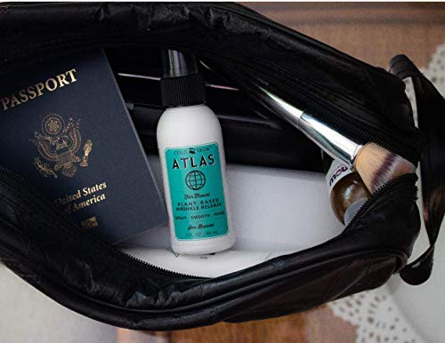 Cold Iron Wrinkle Release Spray for Clothes. Atlas Travel Size 3 fl oz/89 ml. Light Summery Scent. Ironing Alternative. Spray, Smooth, Hang.