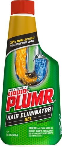 Liquid-Plumr Pro-Strength Hair Eliminator Gel Clog Remover, Hair Clog Remover and Drain Opener, Safe for All Septic Systems and Pipes, 16 fl. oz. Bottle (Pack of 2)