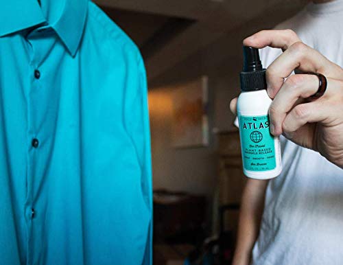 Cold Iron Wrinkle Release Spray for Clothes. Atlas Travel Size 3 fl oz/89 ml. Light Summery Scent. Ironing Alternative. Spray, Smooth, Hang.