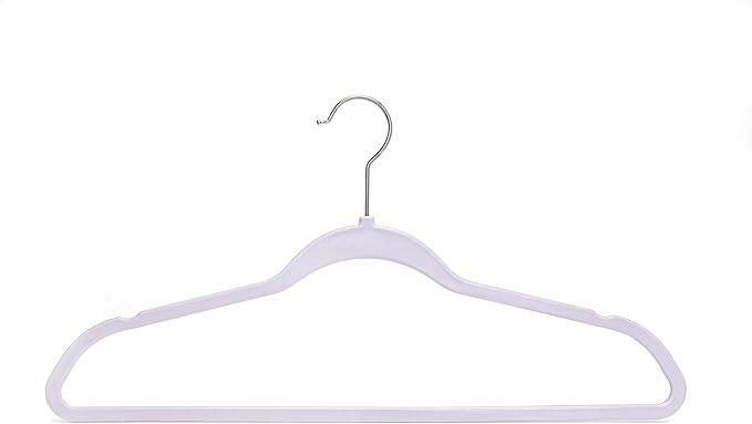 Quality Hangers 200 Pack Non-Velvet Plastic Hangers for Clothes - Heavy Duty Coat Hanger Set - Space-Saving Closet with Chrome Swivel Hook, Functional Non-Flocked Hangers - Cream White