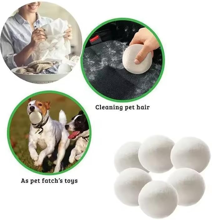 6PCS Clothes Wool Dryer Balls, 5cm Laundry Tumble Dryer Balls, Reusable Laundry Softener