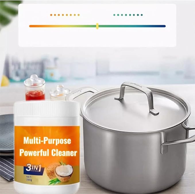 Multi-Purpose Powerful Cleaner for Kitchen, 260g Coconut Oil Natural Cleanser Heavy Kitchen Duty Degreaser All-Purpose Cookware Cleaner for Faucets, Tiles, Oven & Stove Top (2)