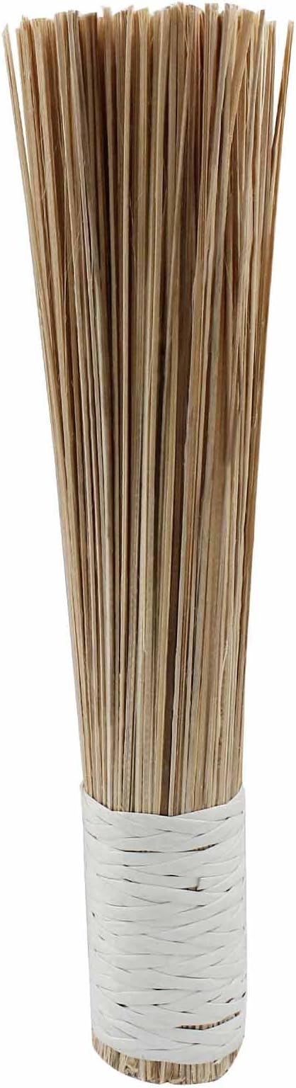 2 Pack Natural Bamboo Wok Brush 12-Inch Length, Traditional Kitchen Pan Cleaning Whisk Cleaning Brush Bamboo Scrubber (Flat Brush)