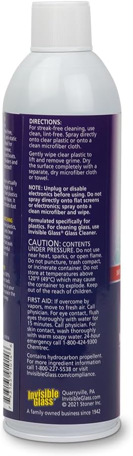 Invisible Glass 91014-2PK Clear Plastic Cleaner – Cleans and Protects Plastic on Electronics, Appliances, Eyewear, Cars, Trucks, RVs, Boats & More, Helps Prevent Fog and Static – 19 oz (Pack of 2)