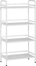 HDANI 4-Tier Metal Storage Rack with Shelf, Storage Shelves, Shelf Organizer, Garage Standing Shelving Unit for Laundry, Bathroom, Kitchen, Pantry, Closet, 23.6''W x 13.8''D x 50''H, White